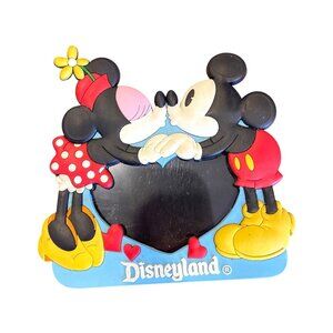 Disneyland Photo Frame Disney Mickey Minnie Kissing Magnet Heart Vacation